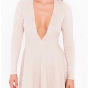 American Apparel unworn Cream color v-neck skater dress